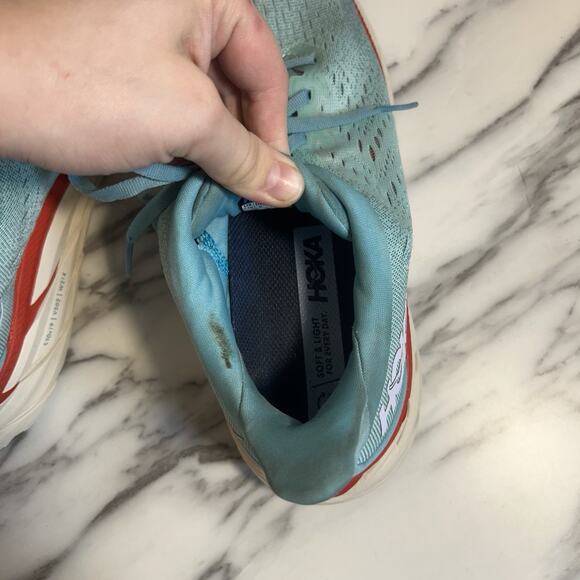 Hoka One One Womens Clifton 8 Blue Running Shoes Sneakers Size 9.5B - Picture 10 of 11